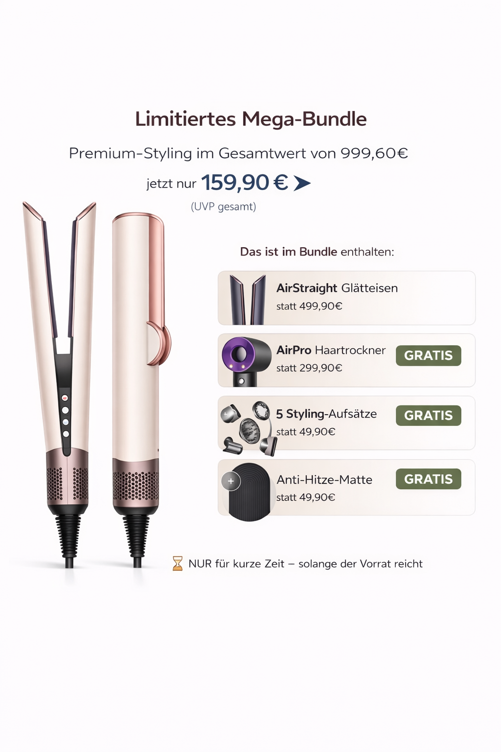 AirStraight™ 2-in-1 Haartrockner & Glätteisen
