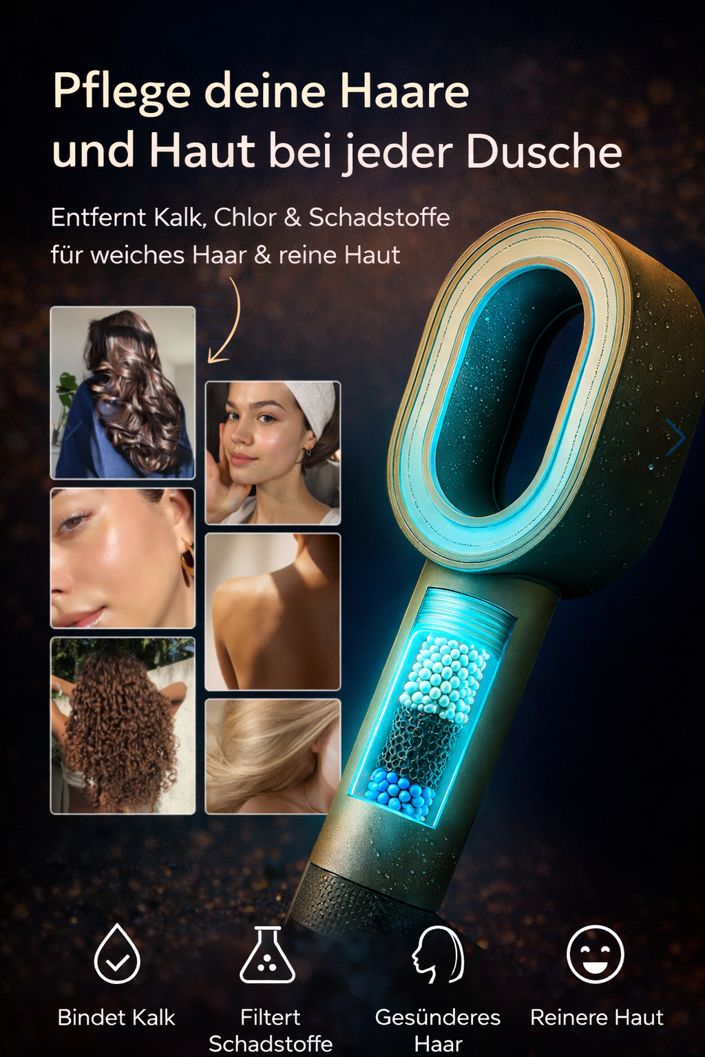 🛁 PureFlow™ Filter-Duschkopf – Sanftes Duschen für Haut & Haare