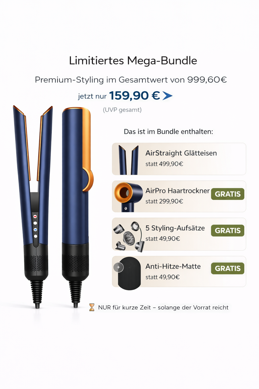 AirStraight™ 2-in-1 Haartrockner & Glätteisen